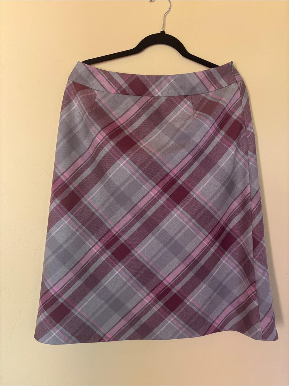 Women’s Pendleton Plaid A-Line Skirt in Lavender and Plum
